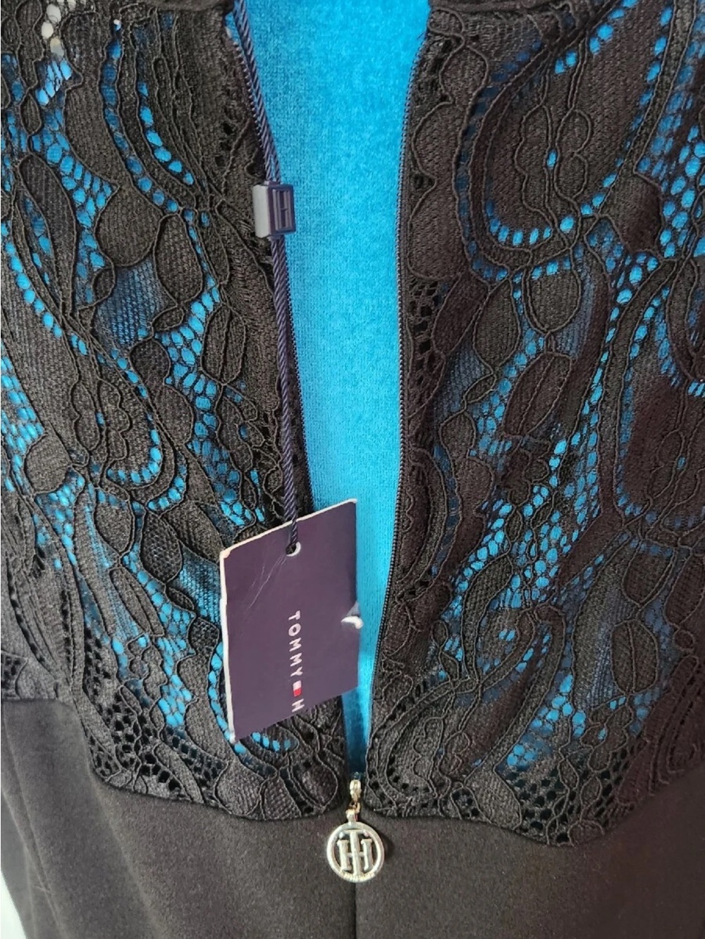 Black Lace-Sleeve Women’s Dress Tommy Hilfiger - Picture 3 of 5